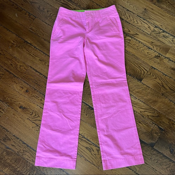 Lilly Pulitzer Main Line Fit cotton wide leg trousers. Size 4. Super cute!! - Picture 1 of 5